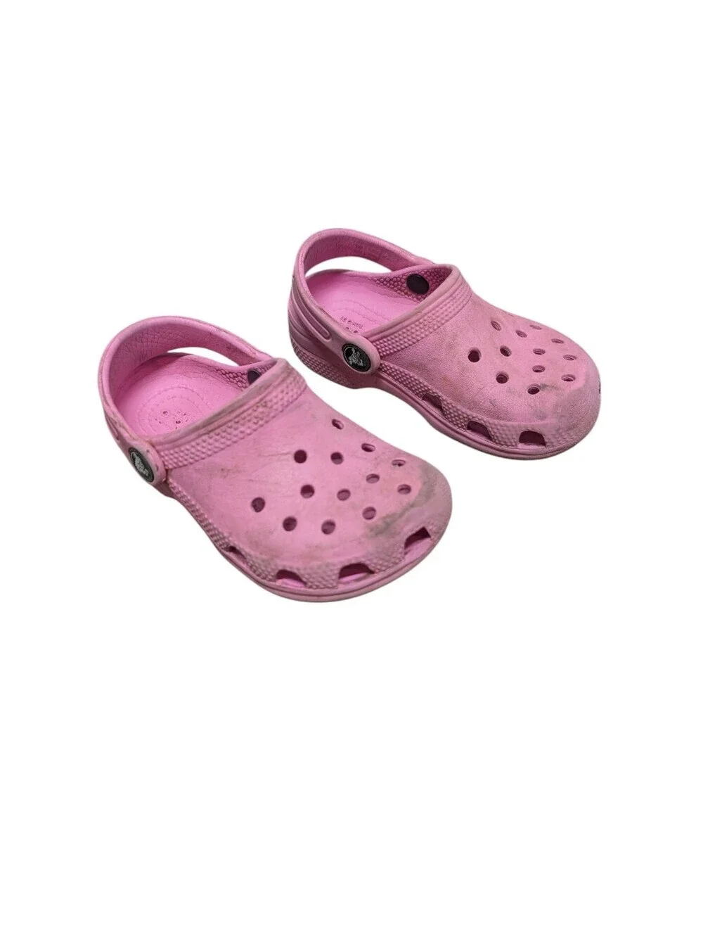 CROCS Kids Girls Pink Classic Clog Sandals (Size C9 aka 4-5 year old)